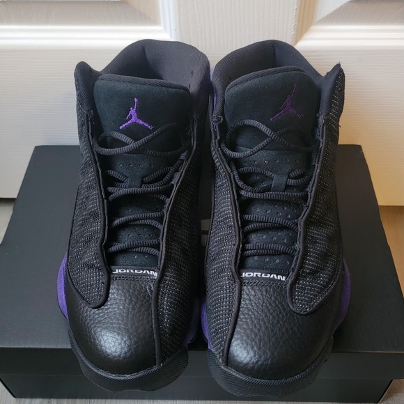 black and purple jordans for men